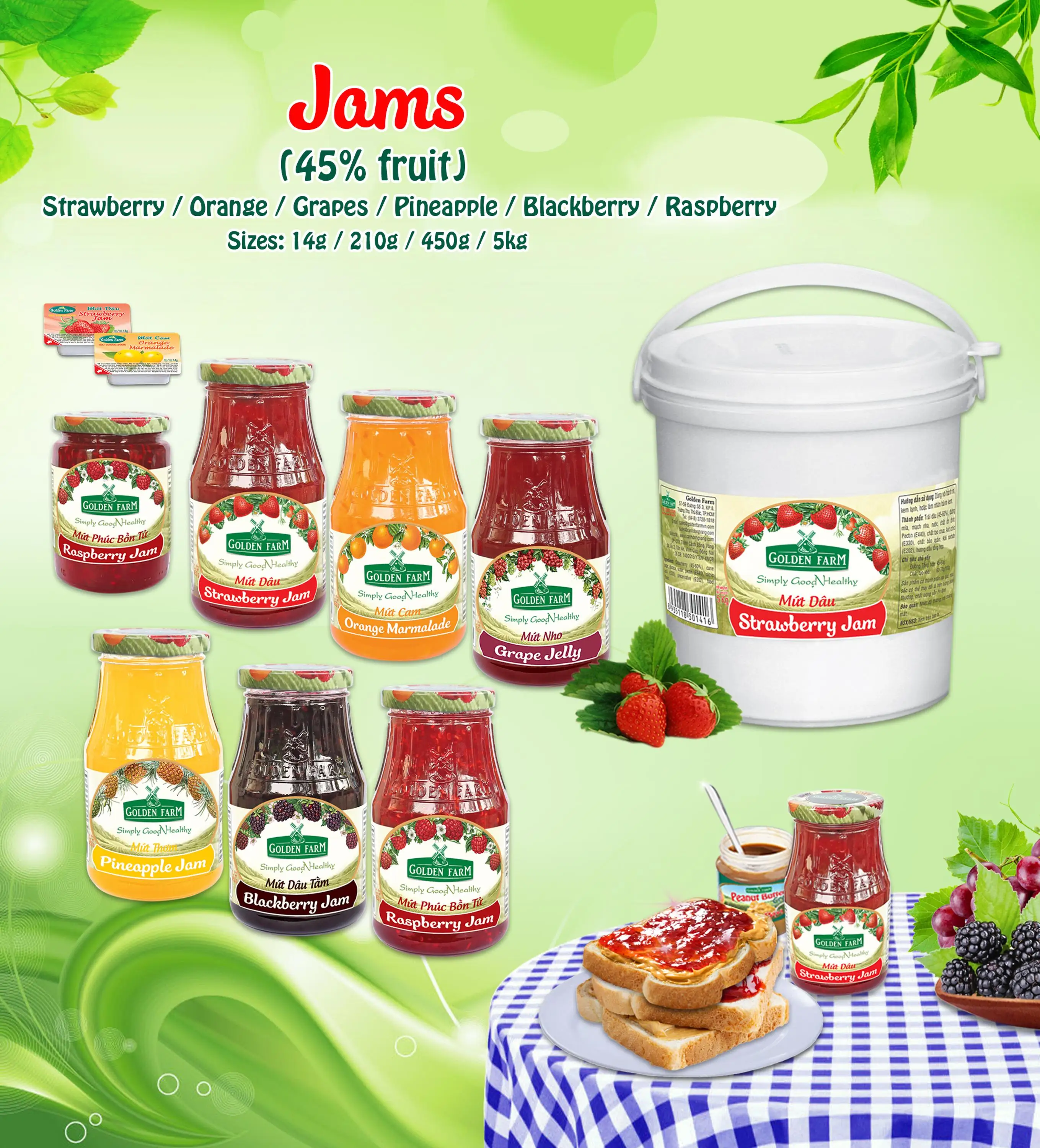 Golden Farm Strawberry Jam Buy Jam,Jam Jar,Strawberry Jam Product on