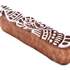 Indian wood block art crafting printing block textile handcurved brown floral design mehndi stamps