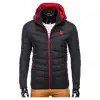 NEW DESIGN TOP SELLING CHEAP QUILTED PADDED BLACK WINTER JACKET FOR MEN WITH HOOD C363 OMBRE BRAND