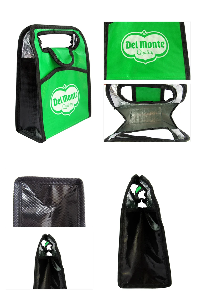 Fashion high quality thermal non-woven fabric bag, portable insulated lunch bag