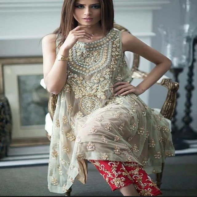 Pakistani Dress Design - Light Orange Colour Pakistani Suits -  SareesWala.com