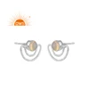 Ethiopian Opal Gemstone Stud Earring Moon Design 925 Fine Silver Wholesale Earring Jewelry