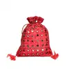 HOT Sparkling red potli bags embroidery mirror work drawn string bag