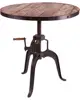 Vintage Rustic Industrial Height Adjustable Reclaimed Wooden Top Cast Iron Crank Dinning Table
