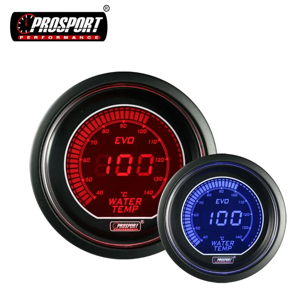 52mm Car Use 2 Colors LCD Digital Water Temperature Meter