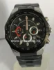 ready to sell chronograph stainless steel men wrist watch 24 hour auto date 3 atm water resistant IP Black men watch