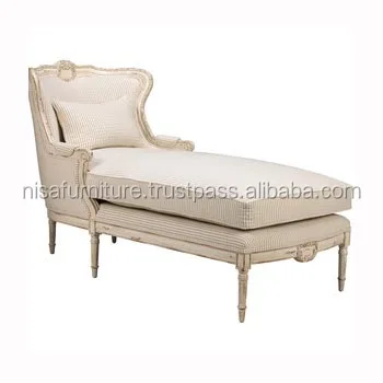 Antique Chaise Lounge Sofa Bed French Louis Xv Reproduction Furniture Chair