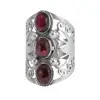 January Birthstone Red Garnet Handmade Jewelry Manufacture 925 Sterling Silver statement ring Jaipur Rajasthan India