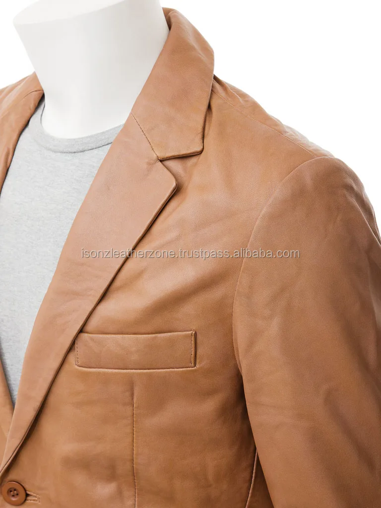 Source Brand New Men's Genuine Lambskin Leather Blazer Coat Jacket