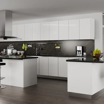 OPPEIN Design Modern White High Gloss Kitchen Cabinet ...