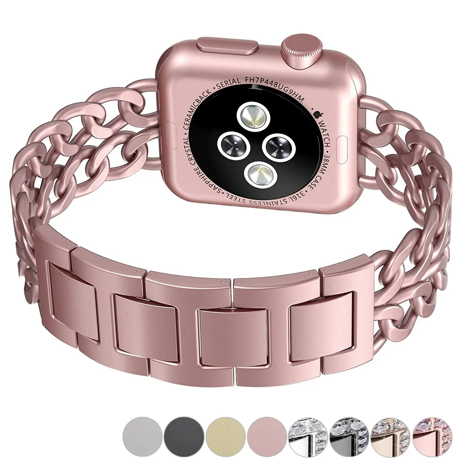 stainless steel apple watch band with butterfly lock