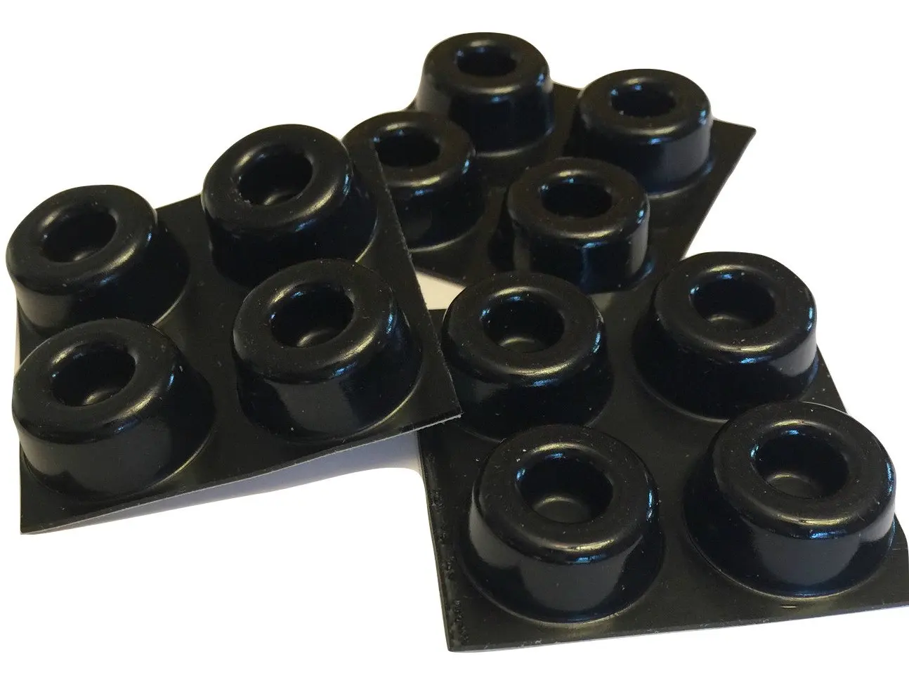 GorillaGrit Small Black Door Knob Bumpers (Set of 12) - Made in USA - Self-Adhesive Door Stoppers Wall Protectors Rubber Feet for Speakers, Electronics, Furniture