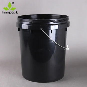 black plastic pail