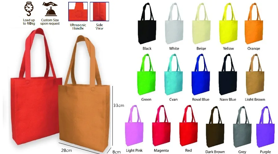 non woven bag size