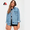 Fashion Women Winter Denim Windcoat Ladies Long Denim Jacket In Winter