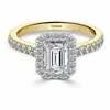 Emerald cut White gold Certified Excellent Diamond Engagement ring