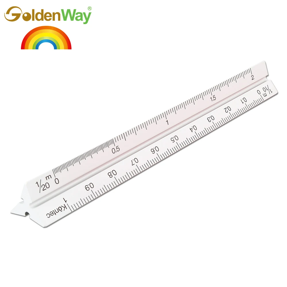Règle Triangulaire Aluminium 15cm - 6 échelles Métriques (1:20 à 1:125) Pour Architectes