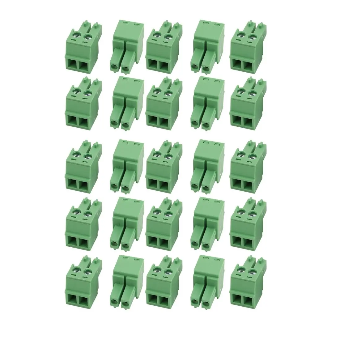 uxcell 25Pcs LC1 AC300V 8A 3.81mm Pitch 2P PCB Terminal Block Wire Connection