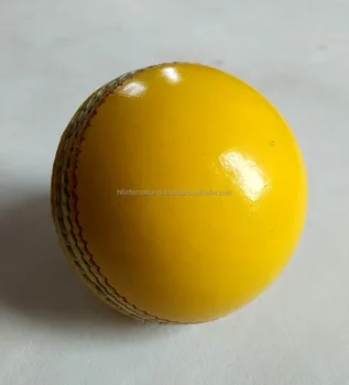Pu Center Yellow Leather Indoor Cricket Ball / Practice Ball / Training