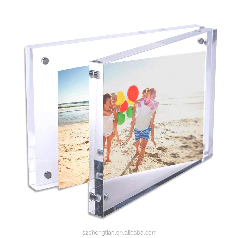 Desktop Transparent 5x7 Acrylic Frame Magnetic Photo Frames - Buy Mini ...