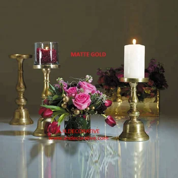 gold pillar candle holders