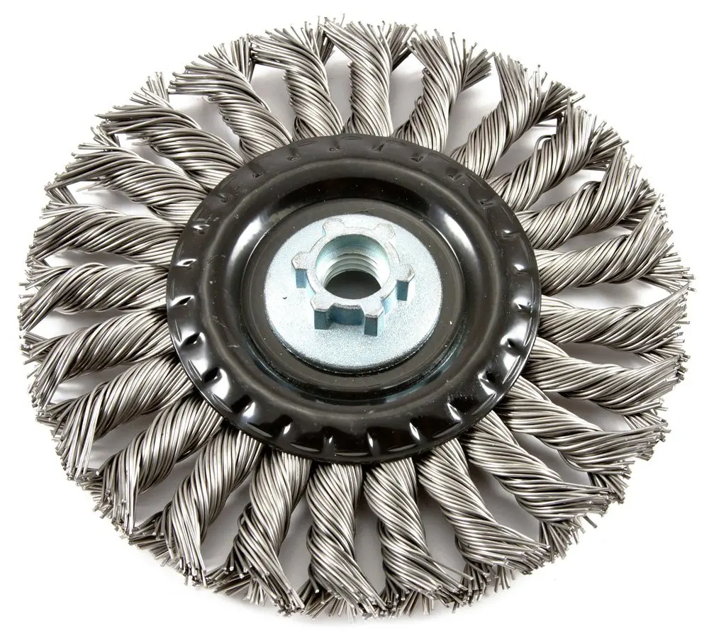4-Inch-by-2.0-Inch Forney 72234 Wire Wheel Brush Industrial Pro Crimped with Dual Arbor 5//8-Inch-11 and M14