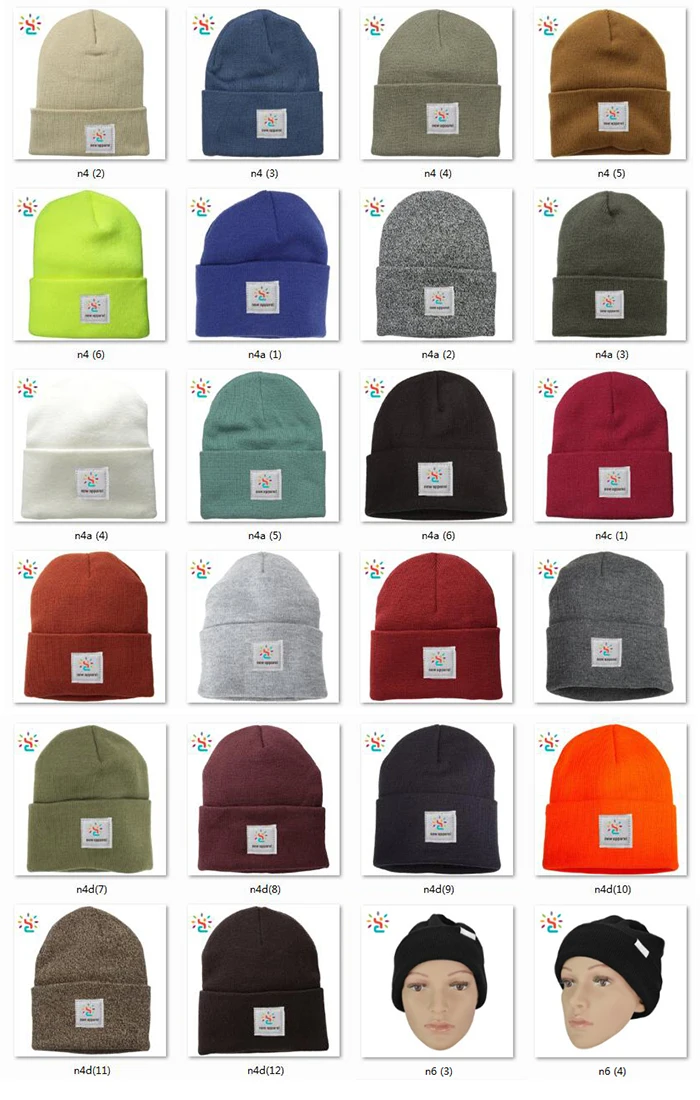 Wholesale Acrylic Promotion Custom Made Beanie Thick Knit Blue Fold