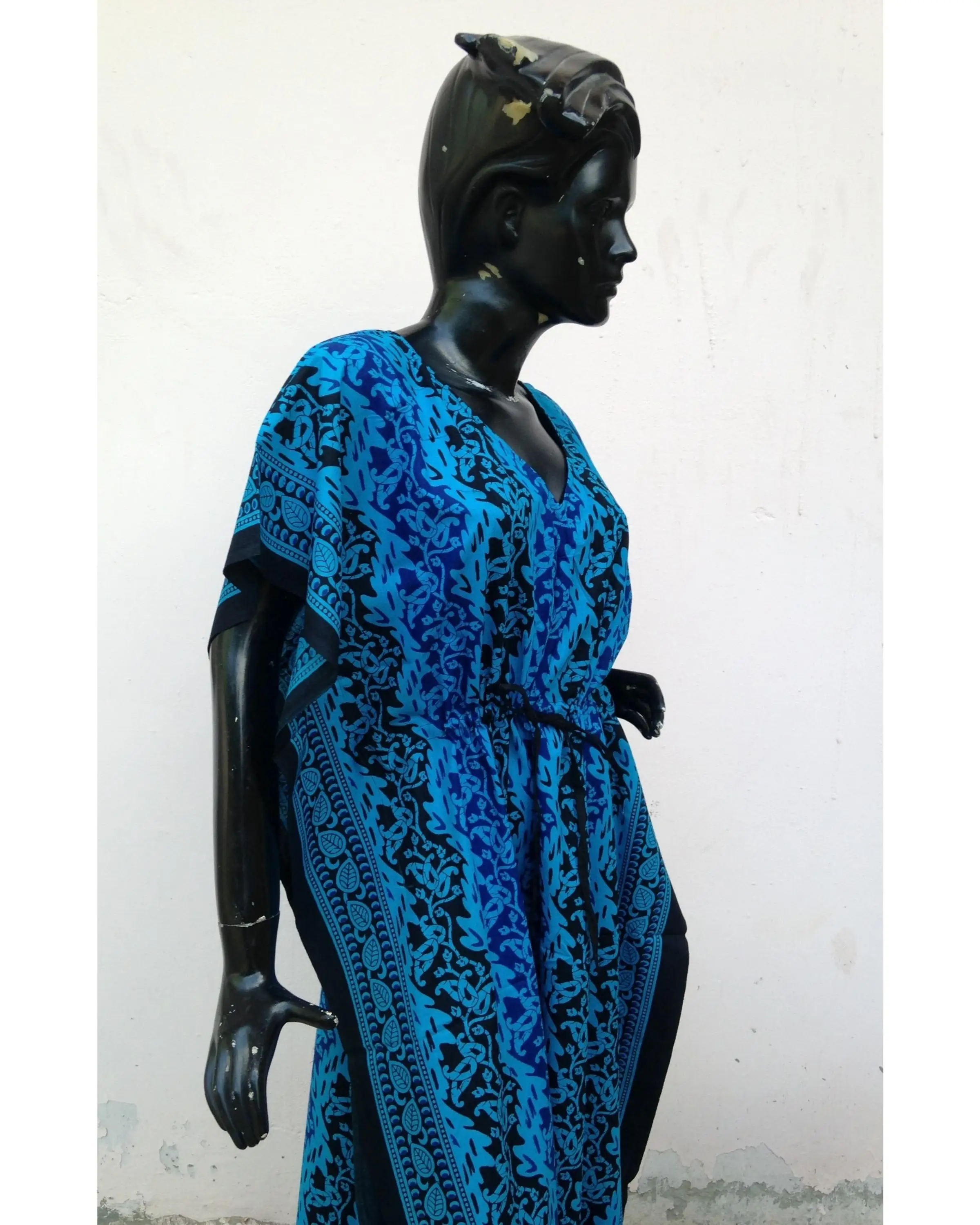 India Jaipur Karni New Cotton Floral Printed Blue Black Color Latest