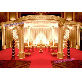 Triple Pole White Wedding Mandap Indian Weddings Gold Mandaps Set Wedding Dynamic Mandap View Mandaps Dst Exports Product Details From D S T Exports On Alibaba Com