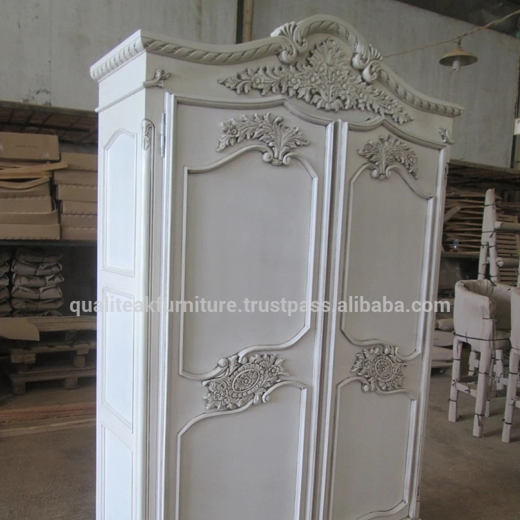 Antique White Painted French Wardrobe 2 Doors Buy Antique French