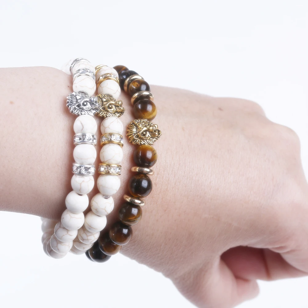 天然8毫米石珠魅力手链