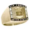 Personalized Brass Gold Deep Engraved Badge Signet Ring