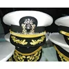 US navy commander admiral rank white hat/white peck visor cap for military
