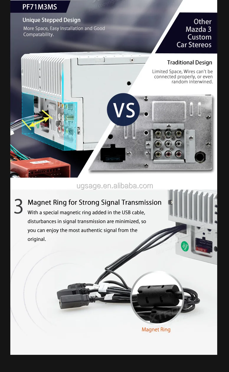 Xtrons 2 Din 7" Gps Navigation Car Video Interface For Mazda 3 With