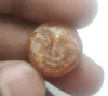 Natural Untreated Orange Color Hand Carved Round Face Loose Gemstone Sunstone