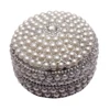 Pearl Beaded Jewellery Boxes Glittered Silver Colour Lining Trinket Boxes