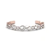14 Kt Real Solid Rose Gold Cubic Zirconia CZ Curb Women'S Bracelet Bangle Fine Jewelry