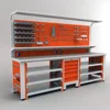 Workbench with Metal Racks and Drawers