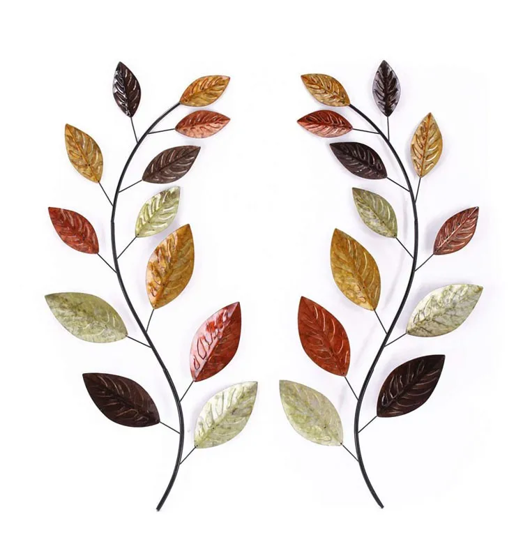 2 Set Iron Laurel Leaf Wall Decor Home For Holiday Gift Buy Wall