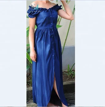 navy blue long summer dress