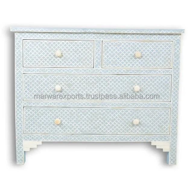 Bone Inlay Furniture Four 4 Drawers Floral Buy Unfinished