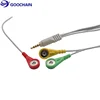 Shielded 3 lead snap EEG/ECG/EMG Electrode cable to audio jack