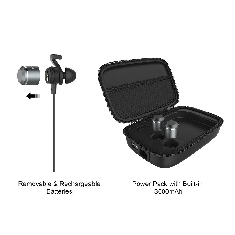 AMPSound Hearing Aid Charging Bone Conduction Headphones Bluetooth 5.0 headset Sound Amplifiers Hearing Aid USB Cable Black Hot