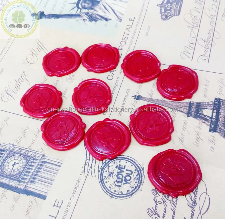 High Quality Flexible Red Wax Seal Stickers/custom Logo Self Adhesive Wax Seal Sticker For