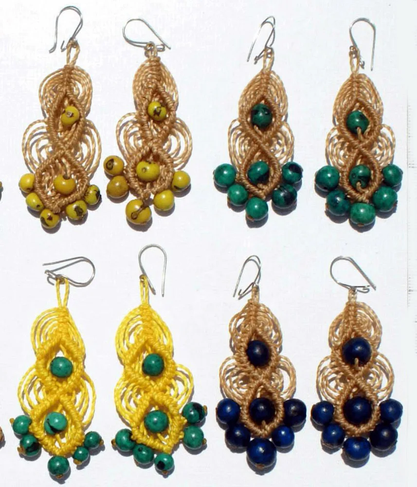 round beaded native earrings