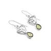 925 solid sterling silver plain plaster earring with real high quality peridot earring ling silver infinity ring