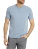 Mens Casual Slim Fit Short Sleeve T-Shirt Button Plain Henley Crew Neck Tee Tops Custom Tag T-shirt organic cotton t shirt