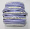 Stitched Leather Plain Cords, Lilac, Plain Round, Nappa Leather Cord, One Side Stitched