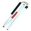Aluminum Alloy Lightweight Cane -46 inch Section Folding Blind Guide Cane Aluminum Walking Climbing Stick Wrist Strap Reflector