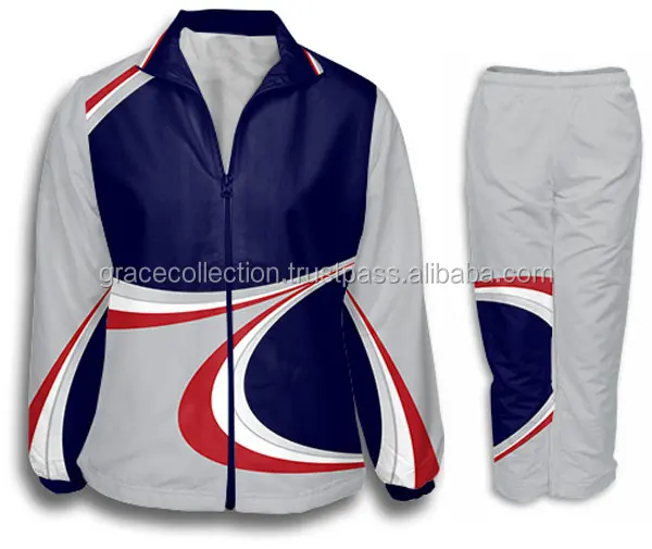 Black Blue Color Contrast Casual Full Sublimation Jogging Tracksuit